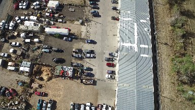view from top parked cars shed area warehouse COLORADO