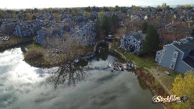 Colorado, United States: Large, Tall House Lining a Shoreline with Streets Connecting the Houses
