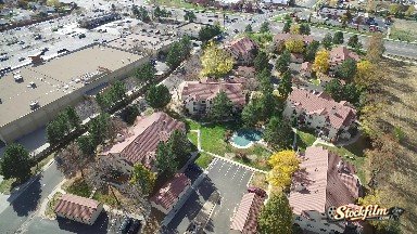 Colorado, United States: A Sweeping Shot of a City, Including a Park, a Neighborhood