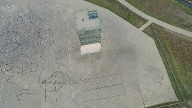 aerial view of building and parking lot COLORADO