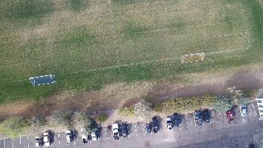 aerial view of a town showing its building and roads