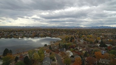 Airplane View of a Small Town. COLORADO