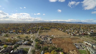 airplane viewing of a city layout. COLORADO