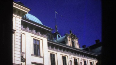 1975: view of a nice, government building. STOCKHOLM SWEDEN