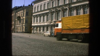 1975: Strange Bus Traveling Down a Busy Street in Sweden