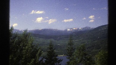 1976: overview of the beautiful hills and lake. NORWAY
