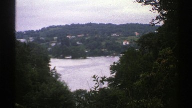 1976: view of a hidden lake behind the bushes. NORWAY