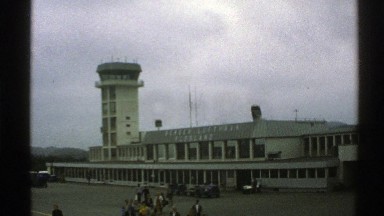 1976: a beautiful buildings with square tower under the overcast sky NORWAY