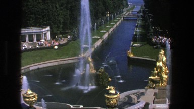 1975: visitors at a very nice, fancy resort park. DENMARK