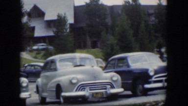 1951: viewing of cars parked in the parking lot. WYOMING