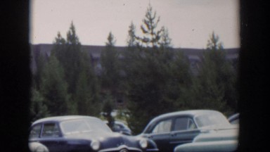 1951: parked cars in the parking lot. WYOMING
