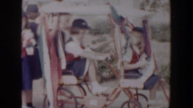 1958: Children Getting Ready to Ride a Bicycle in Lubbock Texas