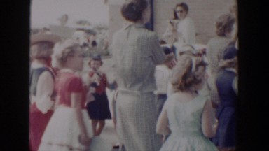 1958: girl scouts gathering at the store. LUBBOCK TEXAS