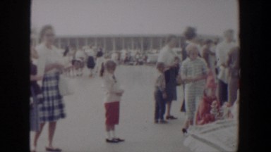 1958: groups of people going out for a free time to enjoy a sunny day