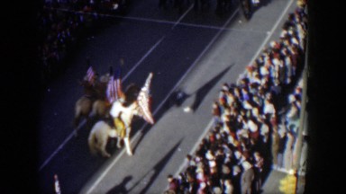 1951: white horse fails to keep up at parade TEXAS