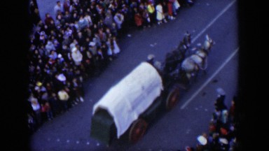 1951: Horse Drawn Wagon Parade in Texas
