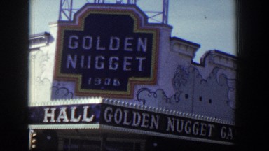 1954: street view restaurant people walking by busy street cars LAS VEGAS NEVADA