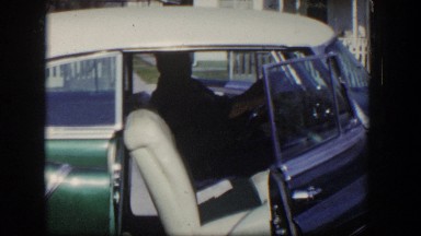 1954: men in car ready for the takeoff. LAS VEGAS NEVADA