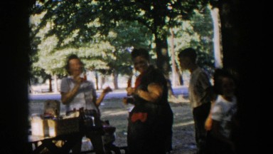 1954: people outside picnic scene enjoying people NEVADA