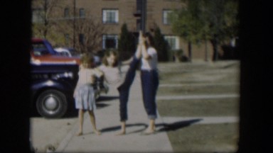 1954: Outdoor Family Alongside Car Enjoying Together Nevada