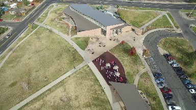 aerial view of residential area