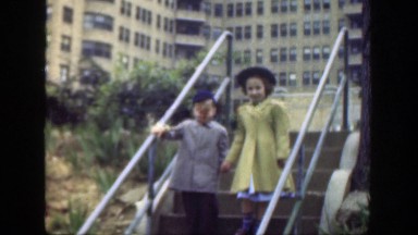 1949: girl and boy walking together CINCINNATTI OHIO