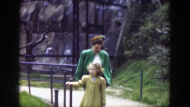 1949: A Mom and Daughter Walking Through the Park Cincinnati Ohio