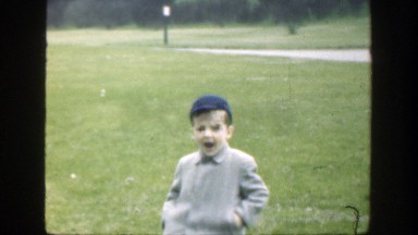 1949: Little Boy Posing for a Silly Picture in Cincinnati Ohio