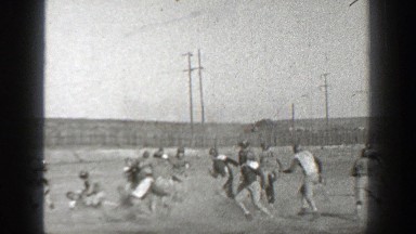 1938: a rough-and-tumble football match WASHINGTON