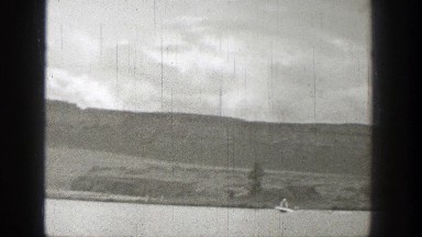 1938: body boarding at the lake. WASHINGTON