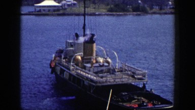 1948: Boat Enjoying a Day on the Lake Alone in New York