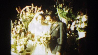1939: A Young Attractive Couple Pose for Photos on Their Wedding Day Montana
