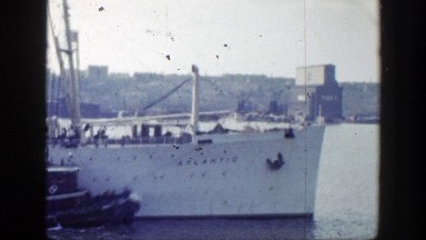 1948: An Awesome White Passenger Ship Anchored in New York Harbor