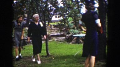 1939: A Small Group of People Walking Through a Park-Like Area in Wyoming