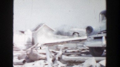 1956: tape of damages to a neighborhood following a tornado