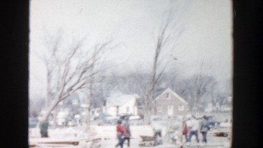 1956: view of a construction site. GRAND RAPIDS MICHIGAN