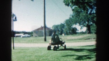 1957: children playing on a farm MICHIGAN