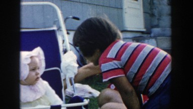 1958: mother spending time with her wonderful children. MICHIGAN
