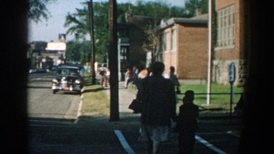 1964: Mother and Son Walking to School in Wisconsin