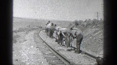 1936: Workers on the Train Track, California