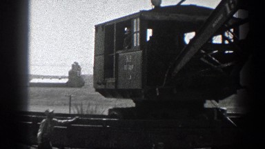 1936: heavy machinery working on a task on a railroad CALIFORNIA