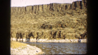 1936: hilly desert area water alongside flowing stream CALIFORNIA