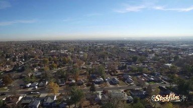COLORADO, United States: A Low-Level Aerial View of a Large Residential Area in the Fall