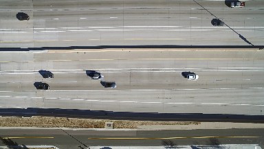 airplane view of an interstate at work. COLORADO