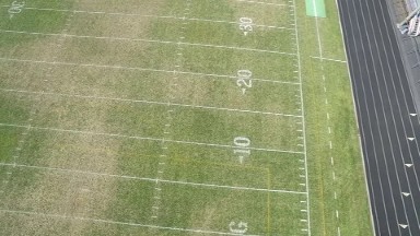 Airplane View Of A Large Football Field. Colorado