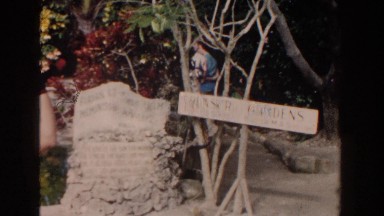 1961: Garden Area Sign Board Woman Adjusting Sandy Entrance Nassau