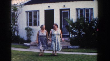 1960: Ladies Walking in Yard Together, Miami, Florida