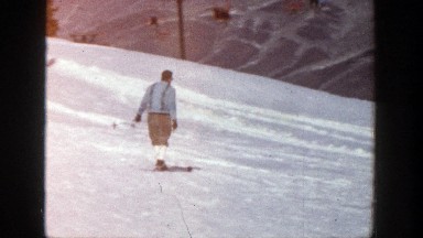 1961: People Skiing on Snow-Covered Slopes in Aspen, Colorado