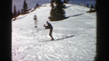 1961: snow surfing top of the hill to bottom ,adventure game ASPEN COLORADO