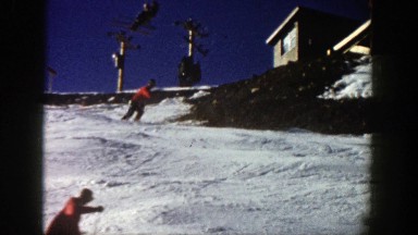 1961: skier gracefully going down slopes at lodge ASPEN COLORADO